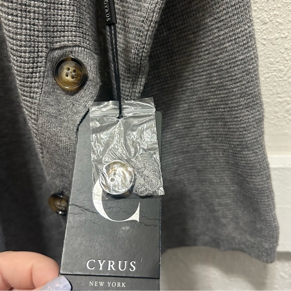 Cyrus Grey Open Cardigan Sweater with Button Sides NWT XS - Picture 4 of 7
